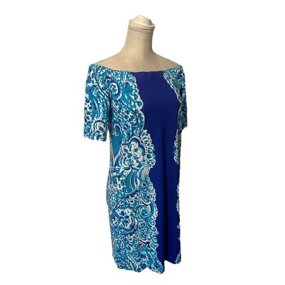 Lilly Pulitzer Tiana Dress in Brilliant Blue Moon Jellies Print Size Small - Picture 6 of 17